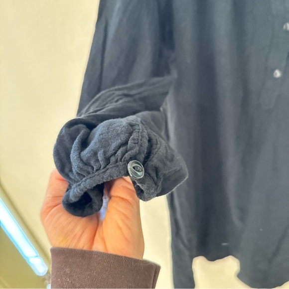 Universal Thread Black Henley Button Front Cotton Gauze Dress M - Picture 4 of 4